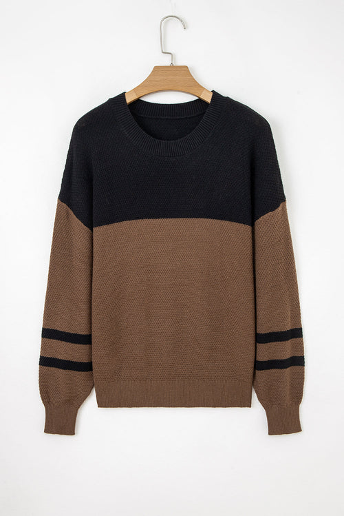 Colorblock Stripe Long Sleeve Sweater