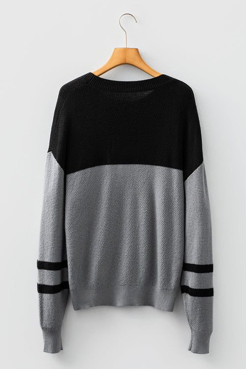 Colorblock Stripe Long Sleeve Sweater